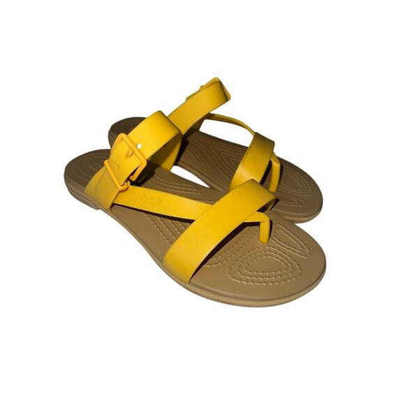 Crocs Shoes - Crocs Women’s W6 Yellow Strappy Thong Sandals Comfort Lightweight Summer